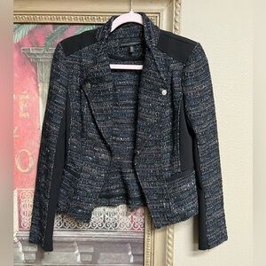 White House Black Market Multicolor Tweed Moto Jacket